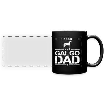 Galgo Espanol Chien Greyhound Papa - Mug panoramique uni - noir - Devant