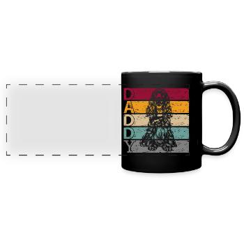Sussex Spaniel Dad Daddy Papa Master Vintage - Mug panoramique uni - noir - Devant