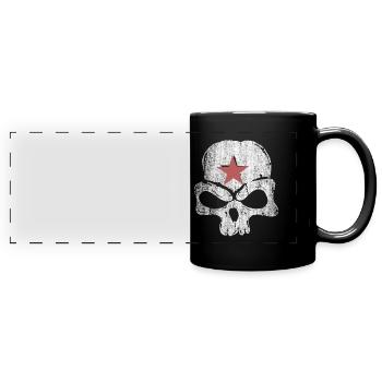 Étoile du crâne - Mug panoramique uni - noir - Devant
