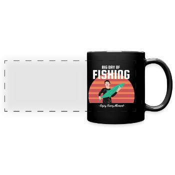 Toller Angeltag, genießen Sie jeden Moment - Panorama-Tasse farbig - Schwarz - Vorne