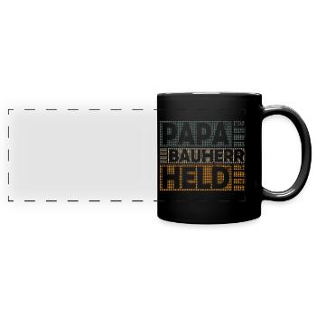 Builder Papa Hero Saying Funny for Topping-out Ceremony - Full Colour Panoramic Mug - black - Front