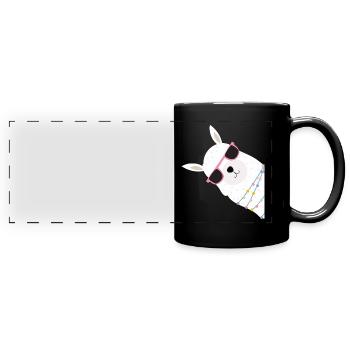 Christmas Alpaca - Panorama-Tasse farbig - Schwarz - Vorne