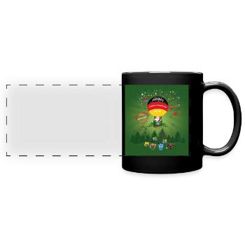 Frohe Weihnachten! Guten Rutsch ins Neue Jahr! - Panorama-Tasse farbig - Schwarz - Vorne