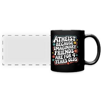 Atheismus Atheist Anti-Religion Agnostiker - Panorama-Tasse farbig - Schwarz - Vorne