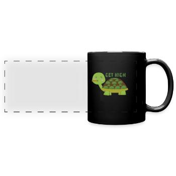 Chillkröte Kiffer Kiffen Joint Weed - Full Colour Panoramic Mug - black - Front