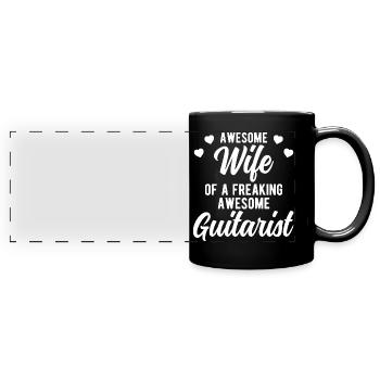 Funny Guitarist Husband Phrase Gift for - Full Colour Panoramic Mug - black - Front