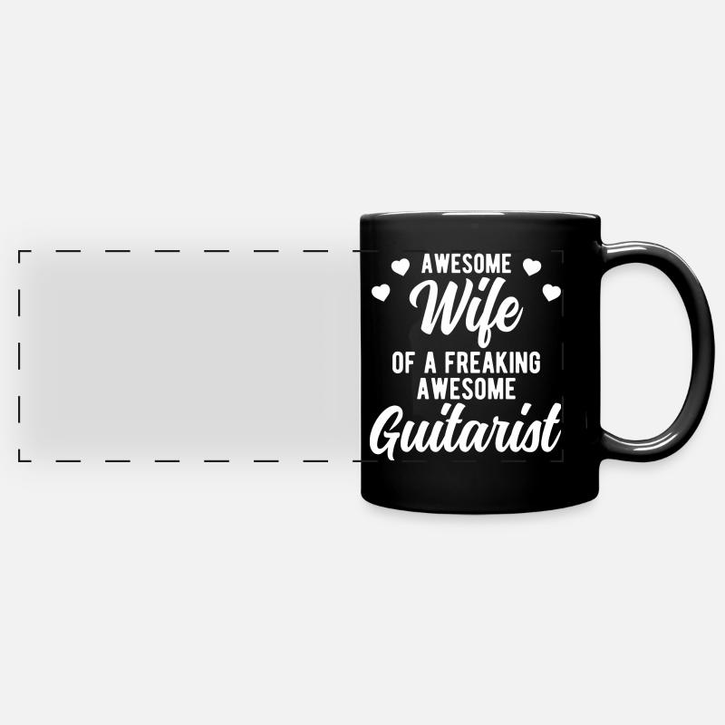 Funny Guitarist Husband Phrase Gift for - Full Colour Panoramic Mug - black
