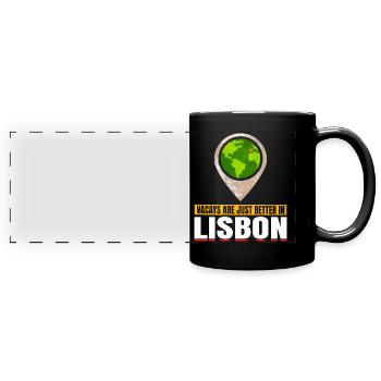 Joyable Lissabon Angenehmer Tourismus Zitat - Panorama-Tasse farbig - Schwarz - Vorne