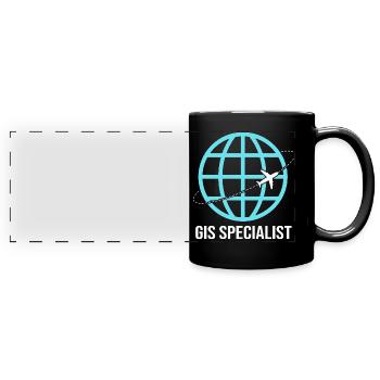 GIS-Analyst Kartografie Geografie Geography - Panorama-Tasse farbig - Schwarz - Vorne
