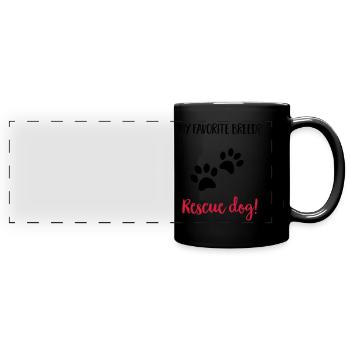 rescuedog - Full Colour Panoramic Mug - black - Front