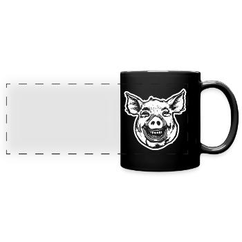 Pig Piggy - Full Colour Panoramic Mug - black - Front