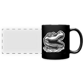 Crocodile Alligator - Full Colour Panoramic Mug - black - Front