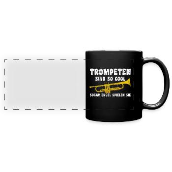 Trompete Trompeter Musiker Blasmusik Jazz Lehrer - Panorama-Tasse farbig - Schwarz - Vorne