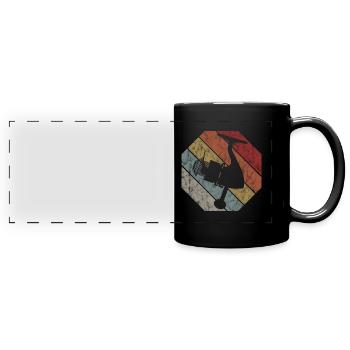 Angeln Fischen Geschenk Angler Retro Fischer Fisch - Panorama-Tasse farbig - Schwarz - Vorne