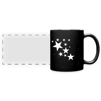 Étoile blanche étoile filante cadeau modèle - Mug panoramique uni - noir - Devant