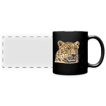 Cheetah Watercolor - Full Colour Panoramic Mug - black - Front