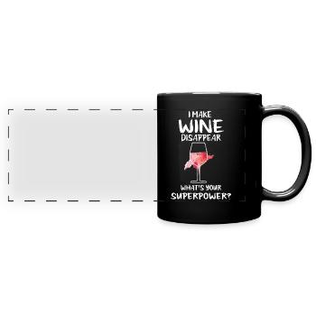 Wine Brandy Red Wine Wine Glass Wine Gift - Full Colour Panoramic Mug - black - Front