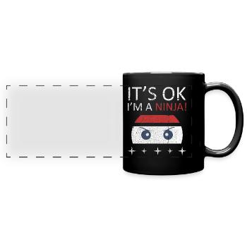 Ninja - Panorama-Tasse farbig - Schwarz - Vorne
