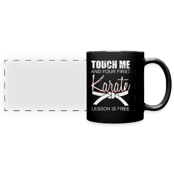 Karate fighters martial arts self defense - Full Colour Panoramic Mug - black - Front