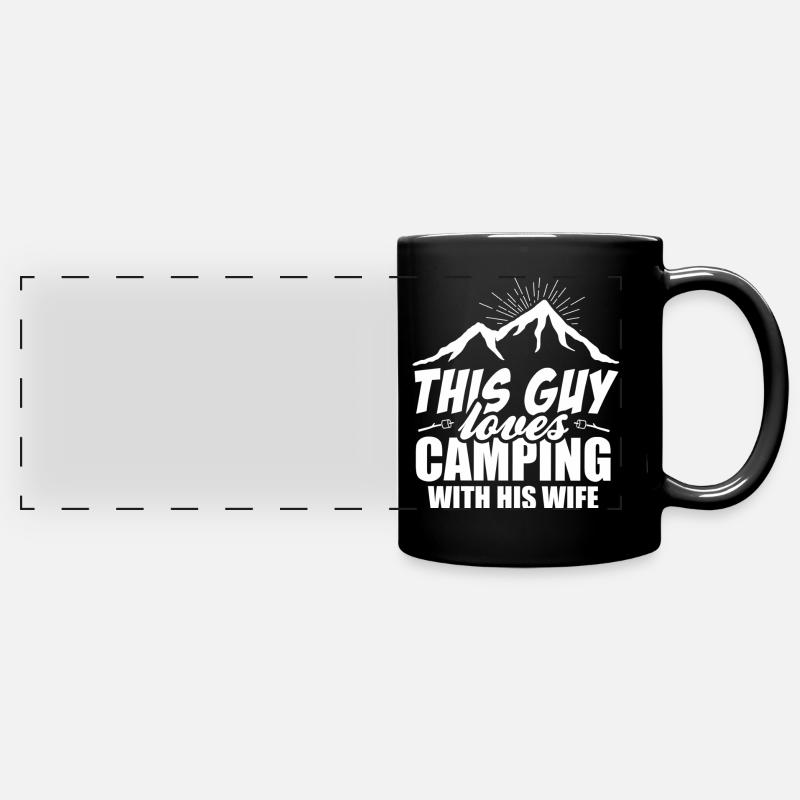 This Guy loves Camping with His Wife - Full Colour Panoramic Mug - black