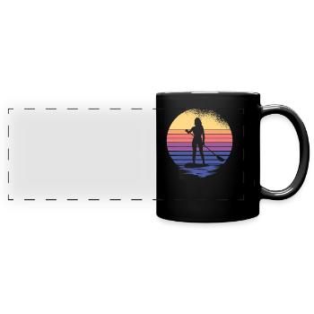 SUP Damen Paddelsurfer Stand Up Paddle supboard - Panorama-Tasse farbig - Schwarz - Vorne