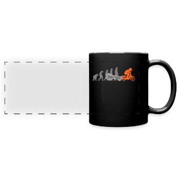 Mofa Mofaroller Moped Evolution Mofafahrer Zubehör - Panorama-Tasse farbig - Schwarz - Vorne