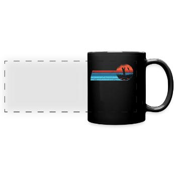Angler Angelboot Fliegenflischen Rute Angeln - Panorama-Tasse farbig - Schwarz - Vorne