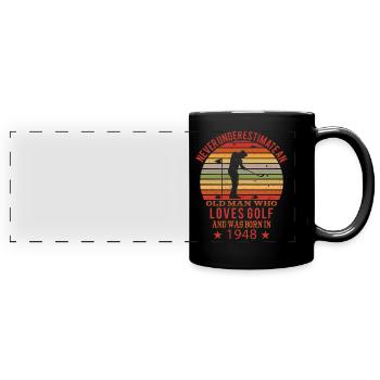 Golfer Golfer Born 1948 Birthday - Full Colour Panoramic Mug - black - Front