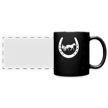 Harnais de chevaux de trot Chevaux de sport équestre - Mug panoramique uni - noir - Devant