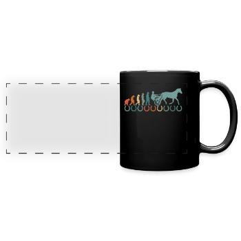 Harnais de chevaux de trot Chevaux de sport équestre - Mug panoramique uni - noir - Devant