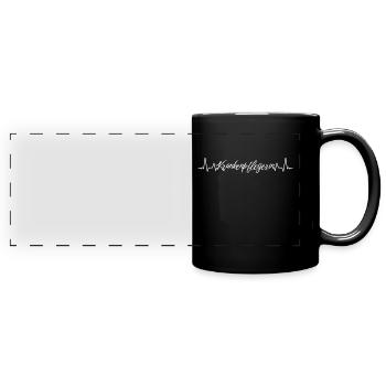 Pflegekraft Herzschlag Krankenpflegerin - Panorama-Tasse farbig - Schwarz - Vorne