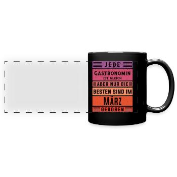 Restaurant Wirt Geburtstag März geboren - Panorama-Tasse farbig - Schwarz - Vorne