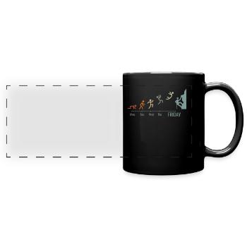 Bouldern Klettersport Felsklettern Bergsteigen - Panorama-Tasse farbig - Schwarz - Vorne