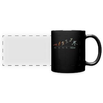 Fin de semaine de hockey sur écrémeur de roues alignées - Mug panoramique uni - noir - Devant