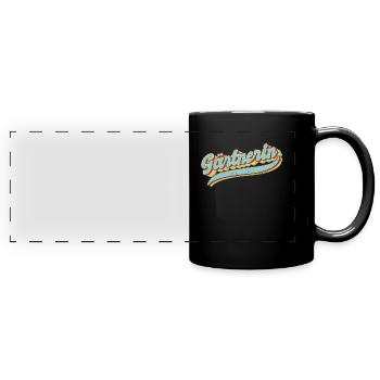 Landschaftsgärtner Vintage Gärtnerin - Panorama-Tasse farbig - Schwarz - Vorne