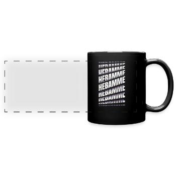 Geburtshelferin Spruch Hebamme - Panorama-Tasse farbig - Schwarz - Vorne