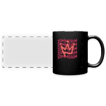 Zimmerer Berufsbezeichnung Zimmerin - Panorama-Tasse farbig - Schwarz - Vorne