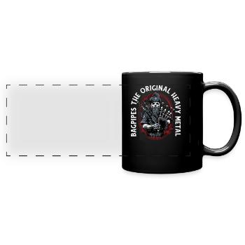 Bagpiper Scottish bagpipe sound - Mug panoramique uni - noir - Devant