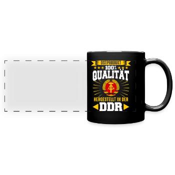Ostdeutschland Osten Ossi DDR Heimat Ostblock - Panorama-Tasse farbig - Schwarz - Vorne