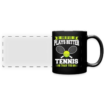 Joueur de tennis - Mug panoramique uni - noir - Devant