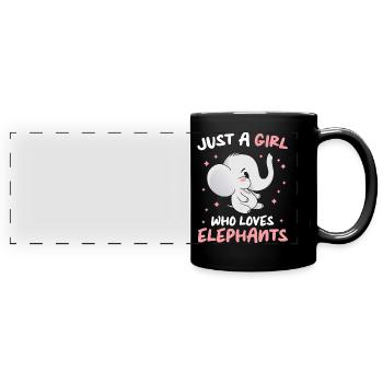 Éléphant Animal Éléphants Zoo - Mug panoramique uni - noir - Devant