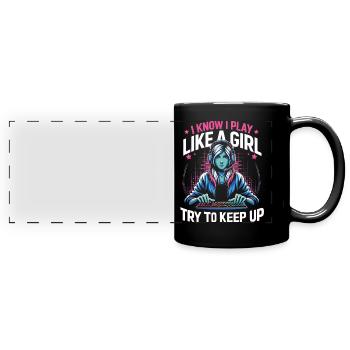 Gamer Gaming Video Games Console Controller - Full Colour Panoramic Mug - black - Front