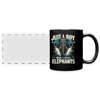 Éléphant Animal Éléphant Zoo - Mug panoramique uni - noir - Devant