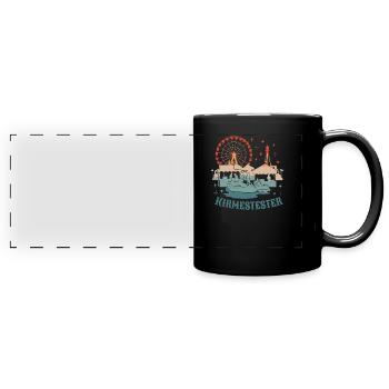 Kirmestester Jahrmarkt Volksfest Rummelplatz - Panorama-Tasse farbig - Schwarz - Vorne