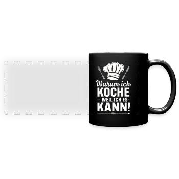 Chef cuisinier - Mug panoramique uni - noir - Devant