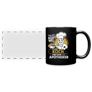 Chef cuisinier - Mug panoramique uni - noir - Devant