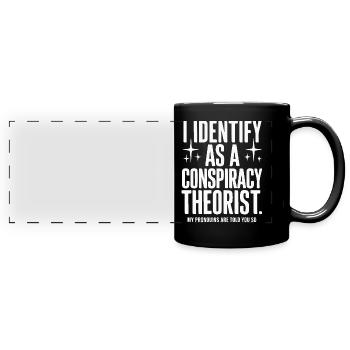 Théoricien du complot Théorie du complot - Mug panoramique uni - noir - Devant