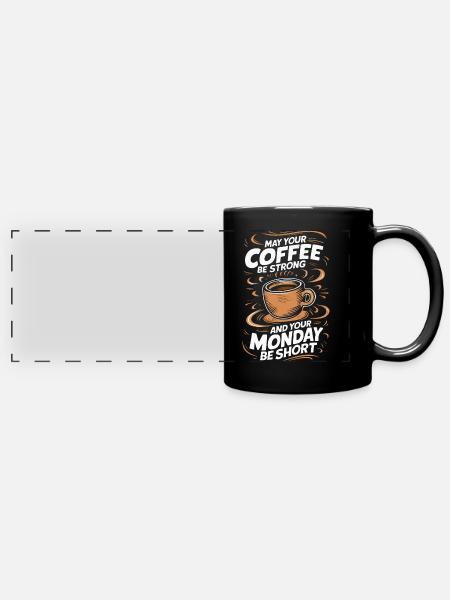 Kaffee Kaffees Trinker - Panorama-Tasse farbig - Schwarz
