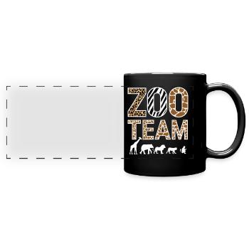 Zoo Animals Zookeeper - Full Colour Panoramic Mug - black - Front