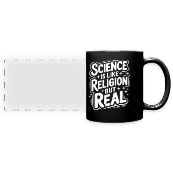 Atheismus Atheist Anti-Religion Agnostiker - Panorama-Tasse farbig - Schwarz - Vorne